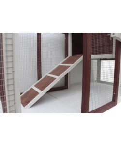 Pollaio per galline in legno habrita "po 1206" rosso scuro e bianco 122x63x92 cm