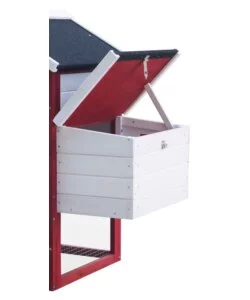 Casetta pollaio per galline in legno habrita "po 1562" rosso e bianco 152x62x92 cm
