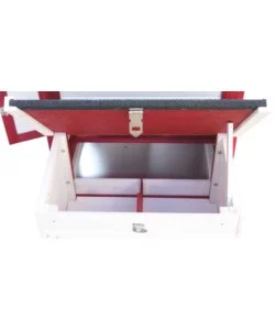 Casetta pollaio per galline in legno habrita "po 1562" rosso e bianco 152x62x92 cm
