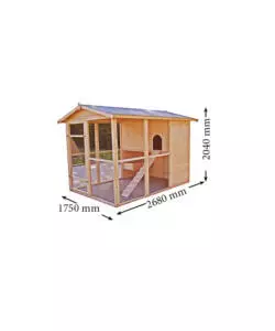 Casetta pollaio per galline in legno habrita 'po 1624' 175x268x204 cm