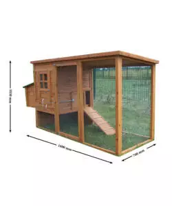 Casetta pollaio per galline in legno habrita 'po 2070' 198x75x103 cm