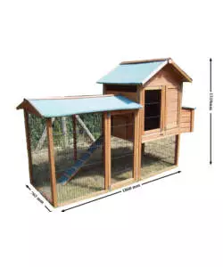 Casetta pollaio per galline habrita 'po 2309' in legno 227x94x151 cm