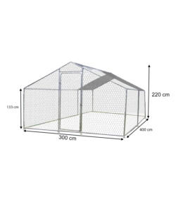 Recinto per animali habrita 'enc 3040 25 gjm' in acciaio zincato 300x400x220 cm