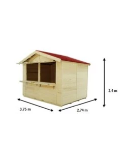 Chiosco in legno da esterno habrita 'sylva 3624' 375x274x240 cm