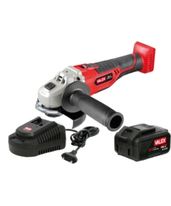 Smerigliatrice angolare a batteria valex "m-sma1 18", con batteria da 3 ah e caricabatterie