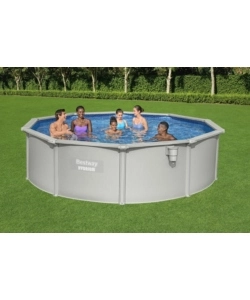 Piscina fuori terra rotonda bestway "hydrium" grigio chiaro 460x460x120 cm