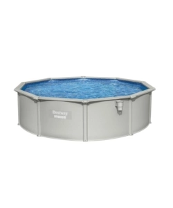 Piscina fuori terra rotonda bestway "hydrium" grigio chiaro 460x460x120 cm