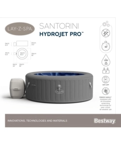 Piscina idromassaggio gonfiabile bestway "lay-z-spa santorini hydrojet pro" per 5-7 persone