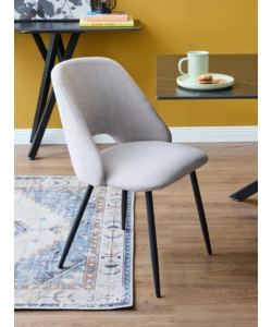 Sedia da pranzo "jamie" in tessuto beige 4 pezzi
