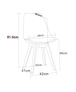 Sedia da pranzo 'kelly' bianca con gambe in legno in tinta 6 pezzi