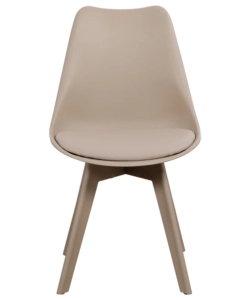 Sedia da pranzo "kelly" tortora con gambe in legno in tinta 6 pezzi