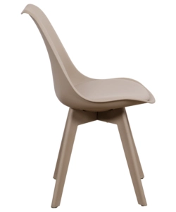 Sedia da pranzo "kelly" tortora con gambe in legno in tinta 6 pezzi