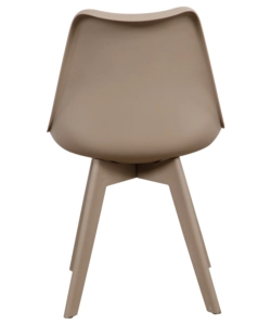 Sedia da pranzo "kelly" tortora con gambe in legno in tinta 6 pezzi