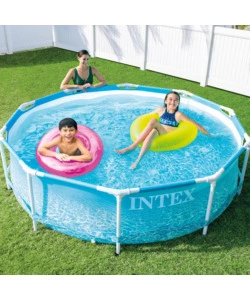 Piscina fuori terra con struttura rotonda intex "metal frame beachside" blu 305x305x76 cm - cod. 28206np