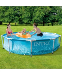 Piscina fuori terra con struttura rotonda intex "metal frame beachside" blu 305x305x76 cm - cod. 28206np