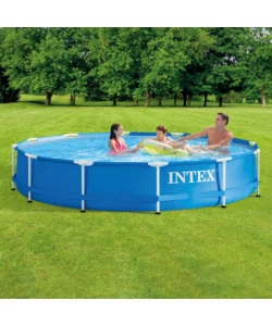 Piscina fuori terra con struttura rotonda intex "metal frame" blu 366x366x76 cm - cod. 28210np
