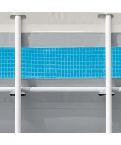 Piscina fuori terra con struttura rettangolare intex "prisma frame clearview" grigio chiaro 400x200x122 cm - cod. 26770np