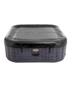 Piscina idromassaggio gonfiabile intex "greystone deluxe" grigio effetto pietra 4 posti 175x175x71 cm - cod. 28450