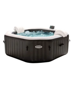 Piscina idromassaggio gonfiabile intex "pure spa jet bubble deluxe" nero 6 persone 211x211x71 cm - cod. 28462