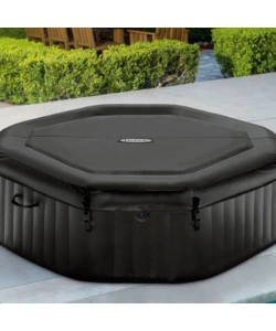 Piscina idromassaggio gonfiabile intex "pure spa jet bubble deluxe" nero 6 persone 211x211x71 cm - cod. 28462