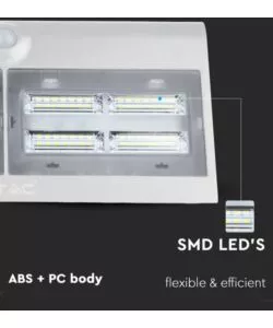 Lampada led solare a muro da esterno vtac bianco 4000k