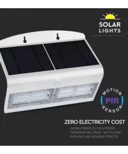 Lampada led solare a muro da esterno vtac bianco 4000k