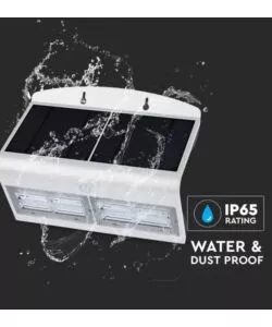 Lampada led solare a muro da esterno vtac bianco 4000k