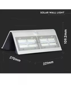 Lampada led solare a muro da esterno vtac bianco 4000k