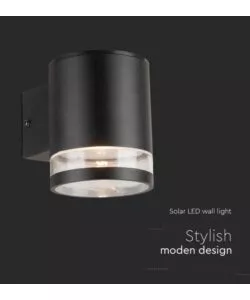 Applique led da esterno vtac nero con sensore di movimento 3000k