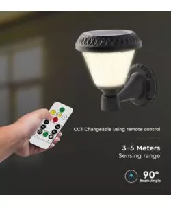 Applique led solare da esterno vtac a cono con telecomando 3in1