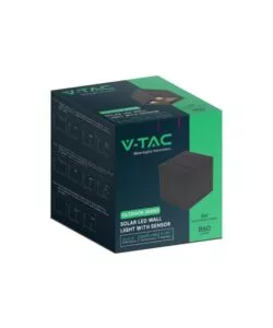 Applique led solare da esterno vtac nero 3000k