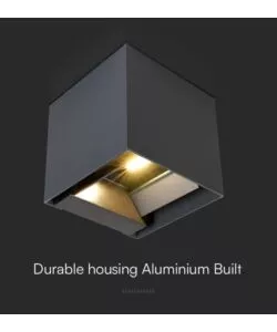 Applique led solare da esterno vtac nero 3000k