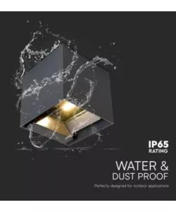 Applique led solare da esterno vtac nero 3000k