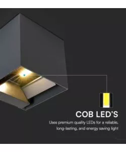 Applique led solare da esterno vtac nero 3000k