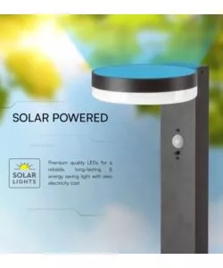 Piantana led solare da esterno vtac nero rotonda 3000k
