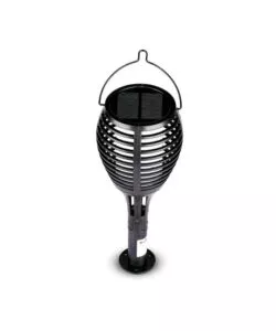 Lampada led solare da esterno a forma di torcia  multi applicabile vtac nero 2200 k