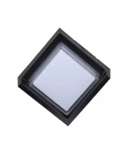 Applique led da esterno quadrata semicoperta vtac nero 3000k 7w