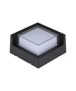 Applique led da esterno quadrata semicoperta vtac nero 3000k 7w