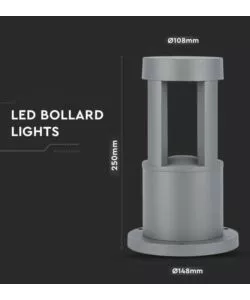 Lampada led da terra da esterno vtac grigio 3000k