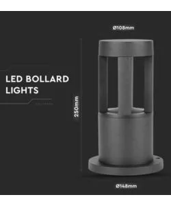 Lampada led da terra da esterno vtac nero 3000k