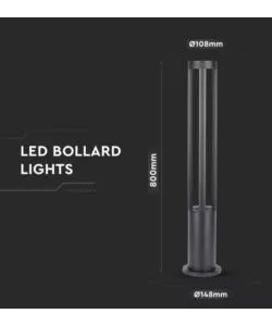 Lampada led da terra da esterno vtac nero 6400k 80cm