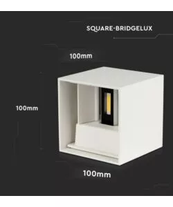 Applique led da esterno quadrata a doppio fascio luminoso vtac bianco 3000k