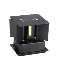 Applique led da esterno quadrata a doppio fascio luminoso vtac nero 3000k