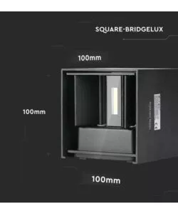 Applique led da esterno quadrata a doppio fascio luminoso vtac nero 3000k