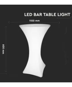 TAVOLO DA ESTERNO LED RGB VTAC CON TELECOMANDO BIANCO 60X60X110 CM