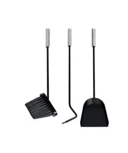 Set 3 accessori per caminetto easy system in metallo nero