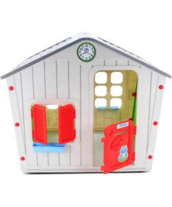 Casetta da giardino per bambini elica garden "village" in plastica multicolor 140x108x115 cm