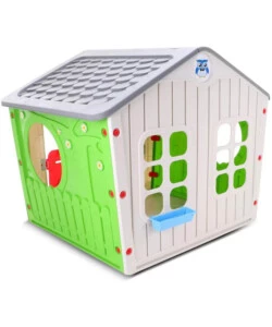 Casetta da giardino per bambini elica garden "village" in plastica multicolor 140x108x115 cm