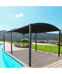 Pergola allungabile elica garden "tucson" in metallo antracite 300/600x300x230 cm