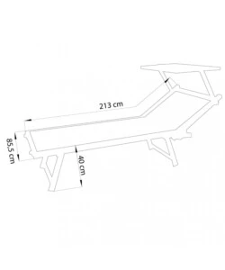 Sdraio regolabile elica garden 'cefalu xxl' in alluminio blu 213x85x40 cm